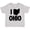 AC-Heather Grey, variant on I Love Ohio with State Silhouette Boys or Girls Toddler T-Shirt