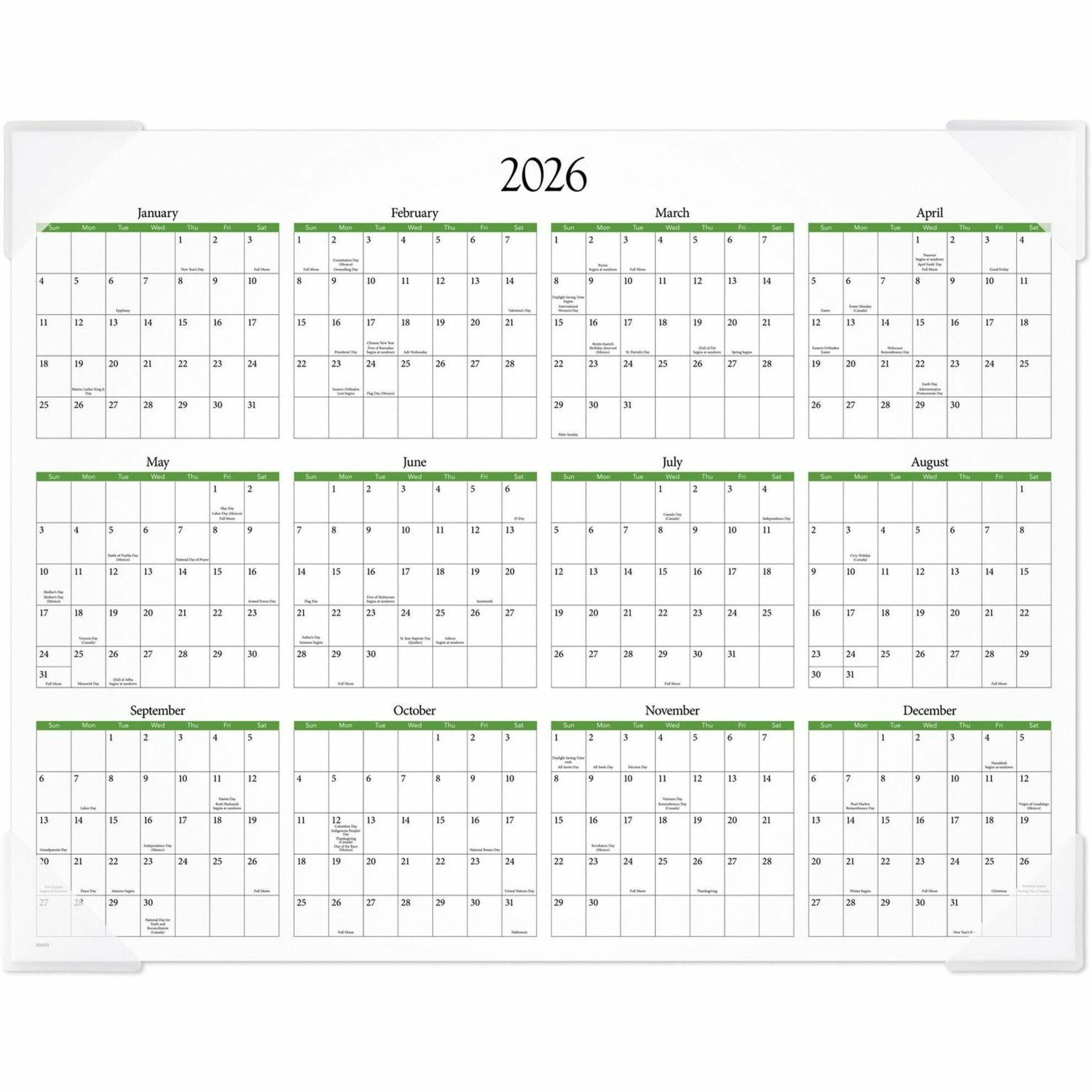 At-A-Glance Panoramic Floral Image Monthly Desk Pad