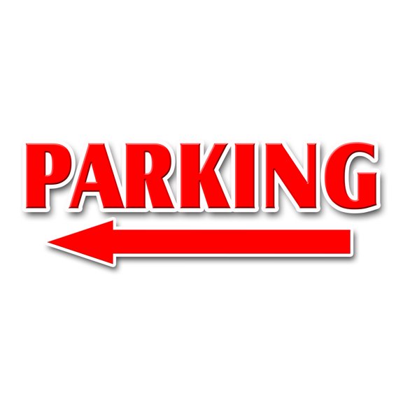 48" PARKING LEFT ARROW DECAL sticker parking lot garage valet car turn