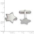 thumbnail image 2 of Chisel  Stainless Steel High Polished Flat Star Men's Cuff Links, 2 of 2