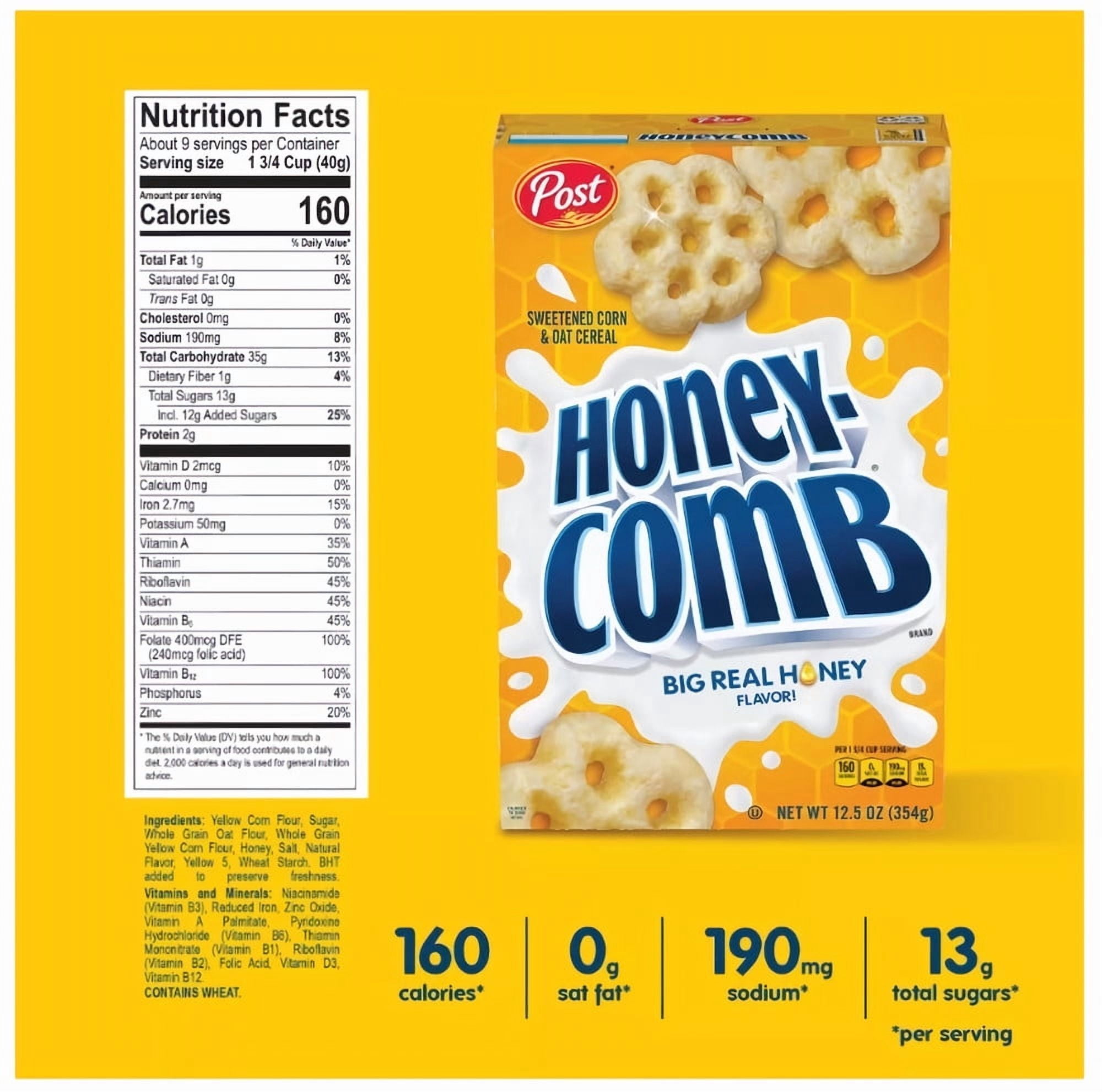 Post Honeycomb Cereal Honey Flavored Cereal 19 oz (Pack of 3)