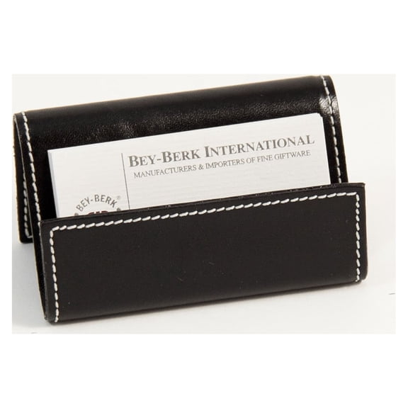 Black Leather Business Card Holder.