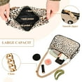 thumbnail image 4 of Ryvnso Plain Cheetah Glitter Print Womens Chain Shoulder Bag Tote Handbags Clutch Hobo Purse with Zipper for Travel, 4 of 7