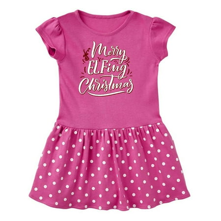 

Inktastic Merry Elfing Christmas Gift Toddler Girl Dress