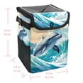 thumbnail image 5 of Dolphin Foldable Car Trash Can Mini Trash Can with Lid Leak-Proof Car Garbage Can Hanging Storage Bag Car Trash Bin, 5 of 6