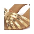 thumbnail image 4 of UKAP Women Heels Solid Color Pumps Hollow Out Shoes Ladies Sandals Non Slip Golden Stitching 9, 4 of 6