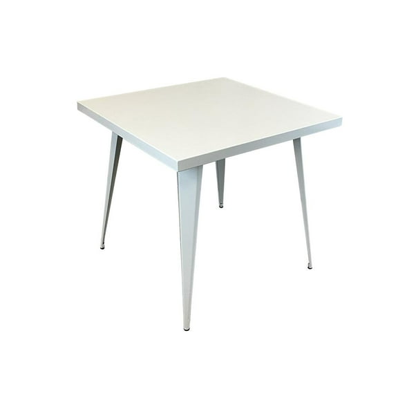 Creative Images International Metal Dining Table with Metal Legs in White