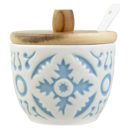 

1Pc Relief Ceramic Condiment Pot with Lid Creative Seasoning Jar Kitchen Supply