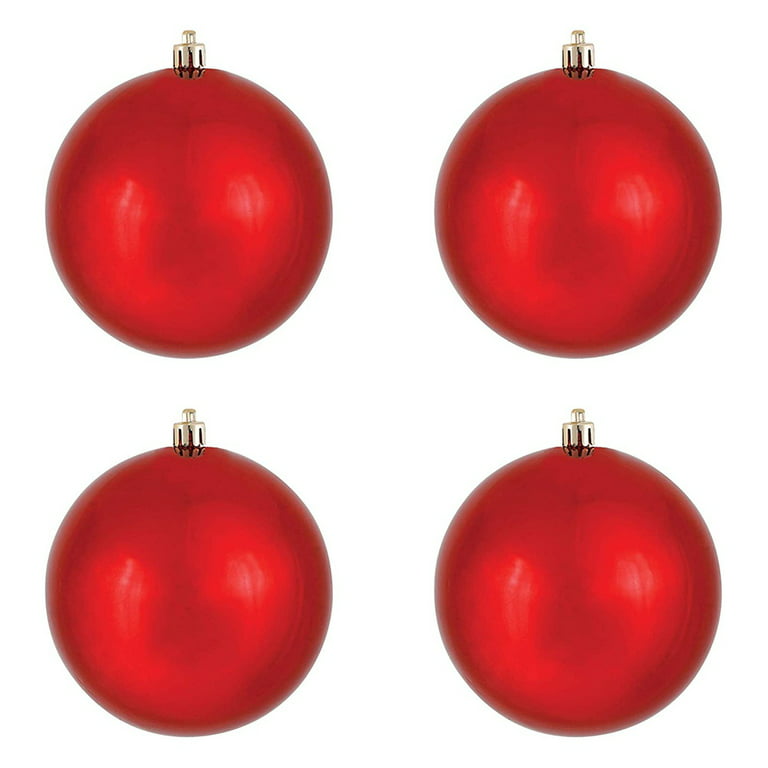 60MM Shiny Red Plastic Ball Ornaments Christmas Tree Decorations Bulk 66pcs