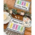 thumbnail image 4 of Easter Placemats Set of 4, Happy Easter Peeps Placemat for Dining Table Decorations, Bunny Black Buffalo Plaid Place Mats, Spring Table Mats for Kitchen Dinner Seasonal Holiday Party Decor, 4 of 6