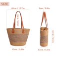 thumbnail image 3 of PULLIMORE Women's Straw Lace Beach Tote Bag, Large Summer Boho Woven Bags Shoulder Purse Handbags for Vacation, Khaki, 3 of 8