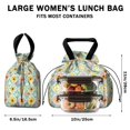 thumbnail image 5 of Pioneer Flower Floral Print Pattern Drawstring Lunch Bag Women - Drawstring Lunch Bag Insulated for Work Office - Stain-Resistant Large Lunchbags for Women with Multi-Pockets, 5 of 6