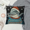 thumbnail image 2 of Costumes Dolphin Santa Claus Ugly Christmas Pattern X-Mas Holiday Throw Pillow, , Multicolor, 2 of 5