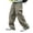 VZ25# Green, variant on Mens Pants Solid Color Elastic Waist Outdoor Mountaineering Windproof Side Open Zip Straight Leg Hiking Trousers Casual Versatile Dailywear