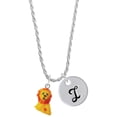 thumbnail image 1 of Delight Jewelry Resin Yellow Lion Silvertone Script Initial Disc - I - Charm Necklace, 20"+3", 1 of 4