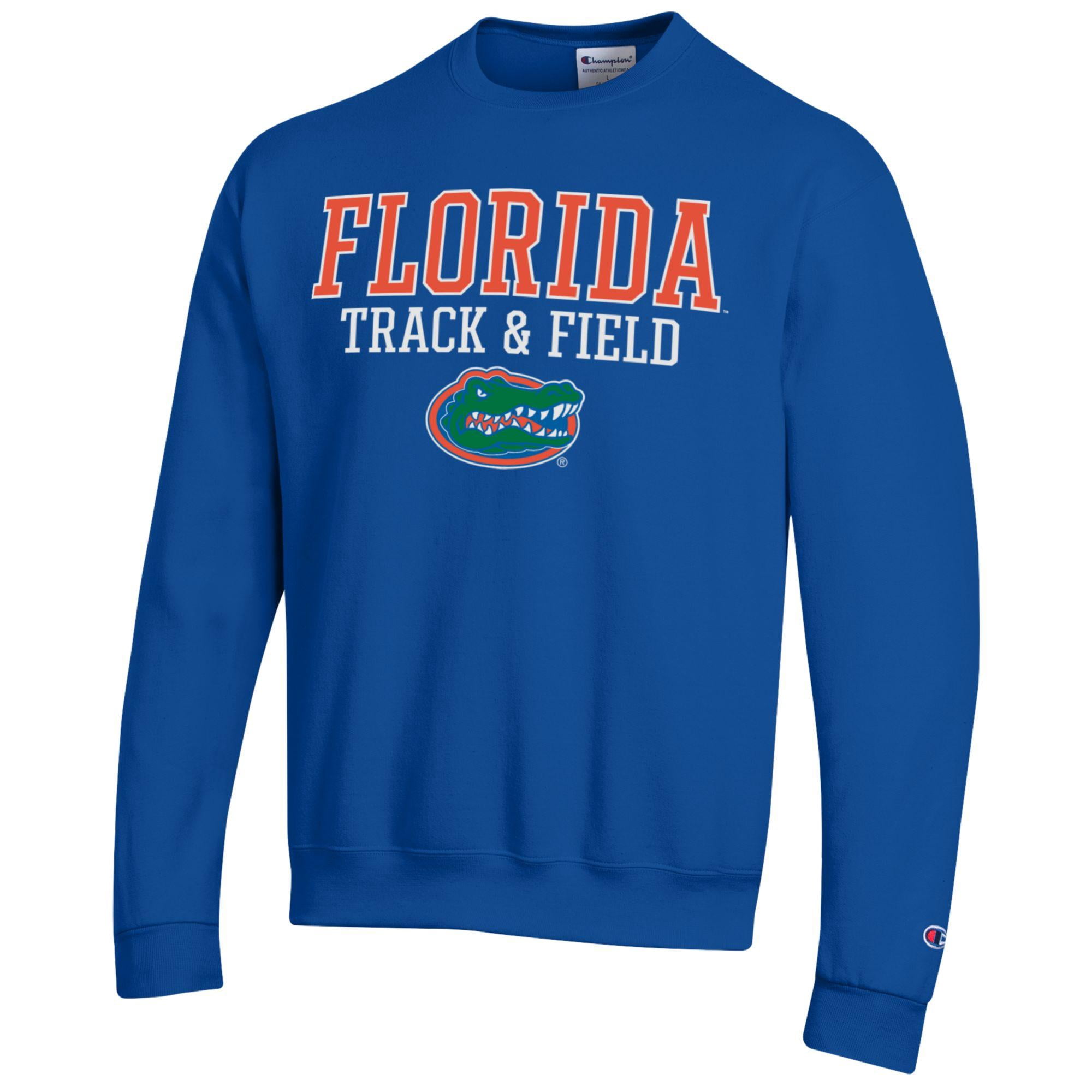 Men's Champion  Royal Florida Gators Stacked Track & Field Powerblend Pullover Sweatshirt