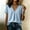 Blue, variant on Women's V Neck Pleated Front Blouse Cotton Blend Short Sleeve Loose Fit Casual Tunic Top Orange S