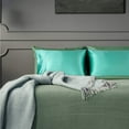 thumbnail image 3 of 2 fundas de almohada de seda helada, azul aguamarina, 20 x 29 pulgadas., 3 of 6