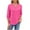 Hot Pink, variant on Njoeus Women's Casual 3/4 Sleeve V-Neck Henleys T-Shirt Work Dressy Blouses Tunic Tops Shirts S-XXL