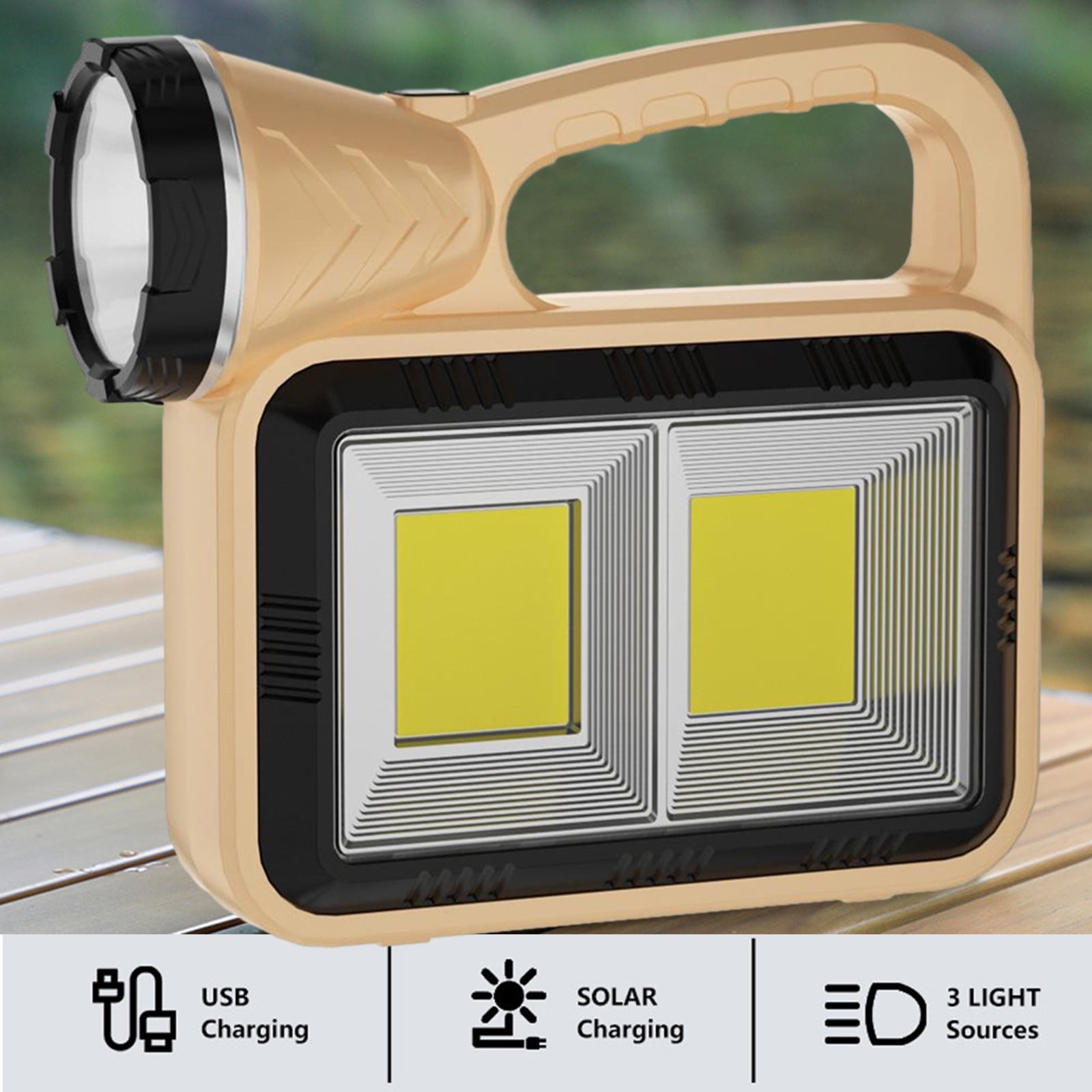 TOPUUTP Lámpara de Camping Recargable Linterna portátil, Fuente de luz LED, energía Solar, múltiples Modos de iluminación para Uso en Exteriores