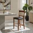 thumbnail image 4 of Demi Bonn 25.5" Counter Height Bar Dining Chair Set of 2 with Backrest Padded Seat for Dining Room Living Room, Walnut, 4 of 8