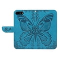 thumbnail image 6 of SaniMore Wallet Case for iPhone 8 Plus/7 Plus, PU Leather Embossed Butterfly Flip Folio Cover Card Holder [Kickstand][Wrist Strap] All Arpund Protective Shockproof Shell, Blue, 6 of 18