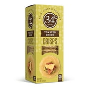 34 Degrees Crackers, Toasted Onion Entertaining Crisps, 4.5 oz