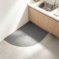 thumbnail image 3 of Large L Shaped Kitchen Rug,Sector Textured Corner Mat,Absorbent Quarter Round Rug for Sink Bathroom Washable Floor Cover,39 Inch,Gray, 3 of 7