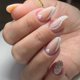 thumbnail image 1 of 24-Pack Women's Wear Nails Oval French Love Platinum Powder Lines Waves For Summer DIY Nail Tools Full Coverage Nail Stickers, 1 of 5