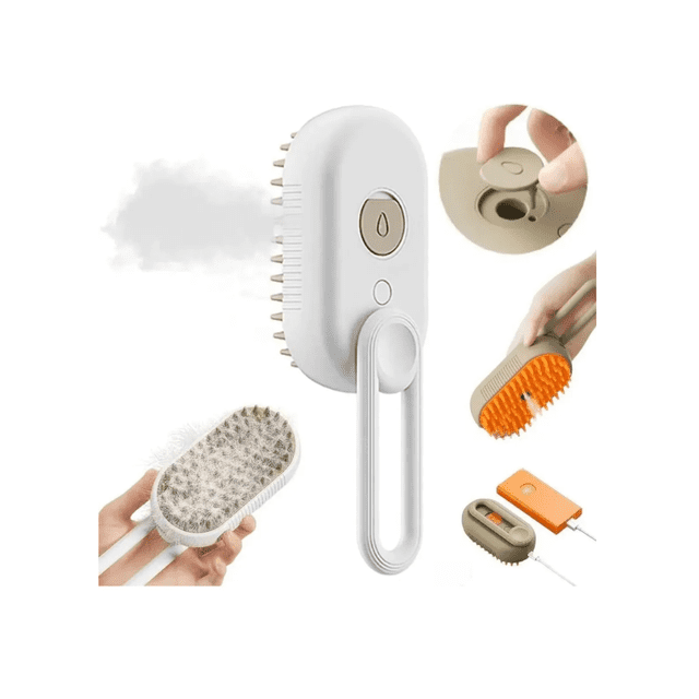 Xtellar 3 In 1 Depilación Cepillo De Vapor Para Gato Perro Mascota Blanco