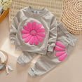 thumbnail image 4 of RUTAYY Children Girls Clothing Sets Cozy Fall Winter Round Neck Long Sleeve Cute Daisy Print Sweatshirt with Floral Petal Pants Tracksuit Chic Holiday Outfit Sets, 4 of 7