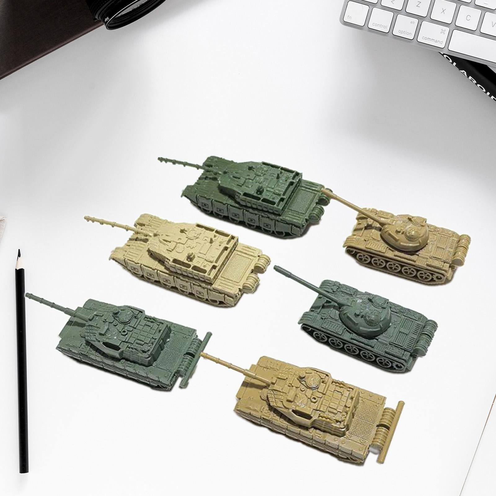 JWQFBC 6 Pieces Tank Model Building Kit DIY Assembly 1:144 Scale Miniature Collectibles Style A