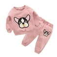 thumbnail image 2 of Jamsmile Toddler Boys Outfit Sets Long Sleeve Pullover Hoodie Tops + Elastic Waist Pants Pockets 2 Piece Suits, 2 of 3