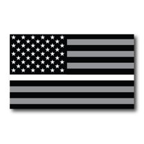 Magnet Me Up Thin White Line American Flag Vinyl Magnet, 3x5 in, Black, White,& Grey