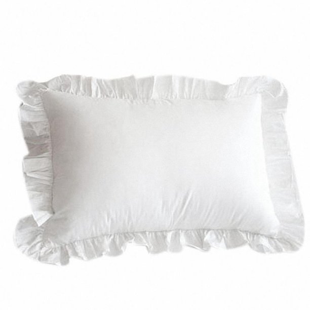 Funda de almohada con volantes 100 % algodón Funda de almohada con volantes Funda de almohada blanca