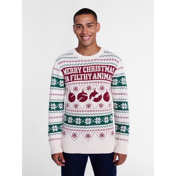 Home Alone Men's and Big Men's Filthy Animal Holiday Sweater, Sizes XS-3XL