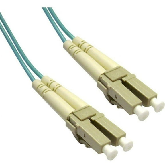 Plenum 10 Gigabit Aqua Fiber Optic Cable, Lc - Lc, Multimode, Duplex, 50 By 125, 3 Meter (10 Foot)