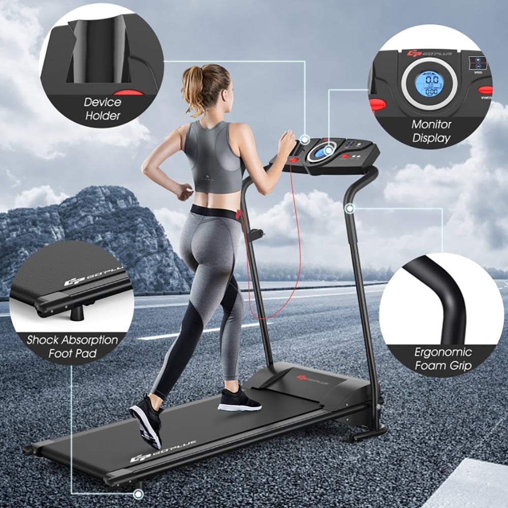 YYAo Home Treadmill,Workout Treadmill,1.0 HP Electric Mobile Power Foldable Treadmill with Operation Display for Home