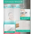 thumbnail image 4 of No Hook Shower Curtain with Snap in Liner, Turquoise Rose Red Stripe Gradient Hotel Shower Curtains for Bathroom, Washable Shower Curtain Liner Set with Mesh Top Window, 60"x72", 4 of 6