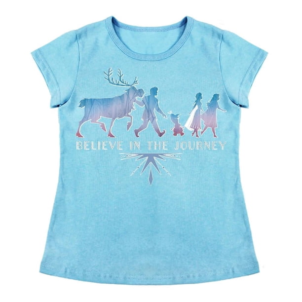 Playera Para Niña Disney Frozen Cuello Redondo Manga Corta Talla 8 Azul Cielo