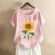 thumbnail image 4 of Camisas de Manga Corta para las Mujeres, Blusa de Botón de Impresión Casual con Cuello Redondo Hecha de Tela Suave Transpirable para Verano Primavera, Blusas de Manga Corta para las Mujeres, 4 of 4