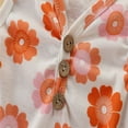 thumbnail image 5 of Siilsaa Bodysuit for Kids Baby Girls Floral Cute Short Sleeve Romper Bodysuit Clothes Orange,80, 5 of 7