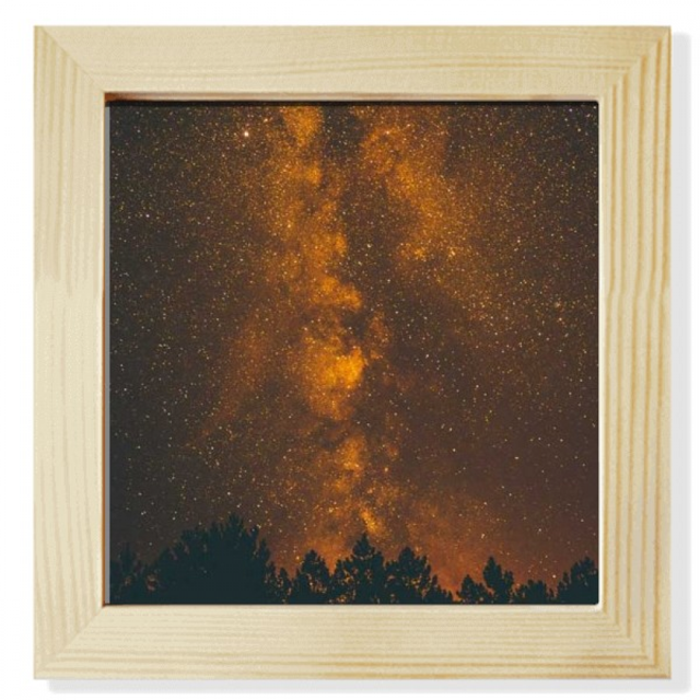 Orange Dark Sky Fog Art Deco Fashion Square Picture Frame Wall Tabletop Display