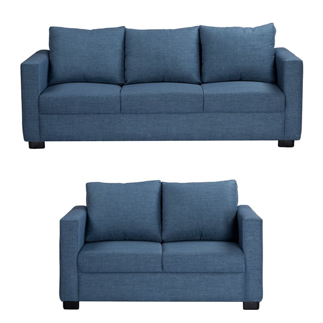 Sala 3-2 Gales ( Sofá, Love Seat ) Azul Marino Para Sala