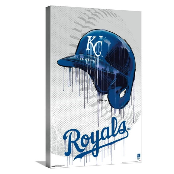 MLB Kansas City Royals - Drip Helmet 22 Canvas Wall Poster, 14.725" x 22.375"
