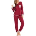 thumbnail image 1 of SWOMOG Ensemble de Pyjama pour Femmes, Haut à Manches Longues avec Pantalon, 2 Pcs, Vêtement de Nuit, Ensemble de Pyjama en Modal Doux, 1 of 6