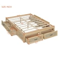 thumbnail image 3 of Full Size Platform Bed with 6 Storage Drawers, Rustic Style Wooden Bed Frame with Sturdy Slat Support, Without Headboard Design, No Box Spring Needed, Antique Natural, 3 of 9