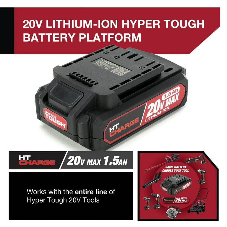 Hyper Tough 20V Lithium-ion Battery Fast Charger for Hyper Tough