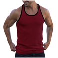 thumbnail image 3 of Ierhent Men's Tank Tops Men's Solid Heather Tank(Red,3XL), 3 of 6