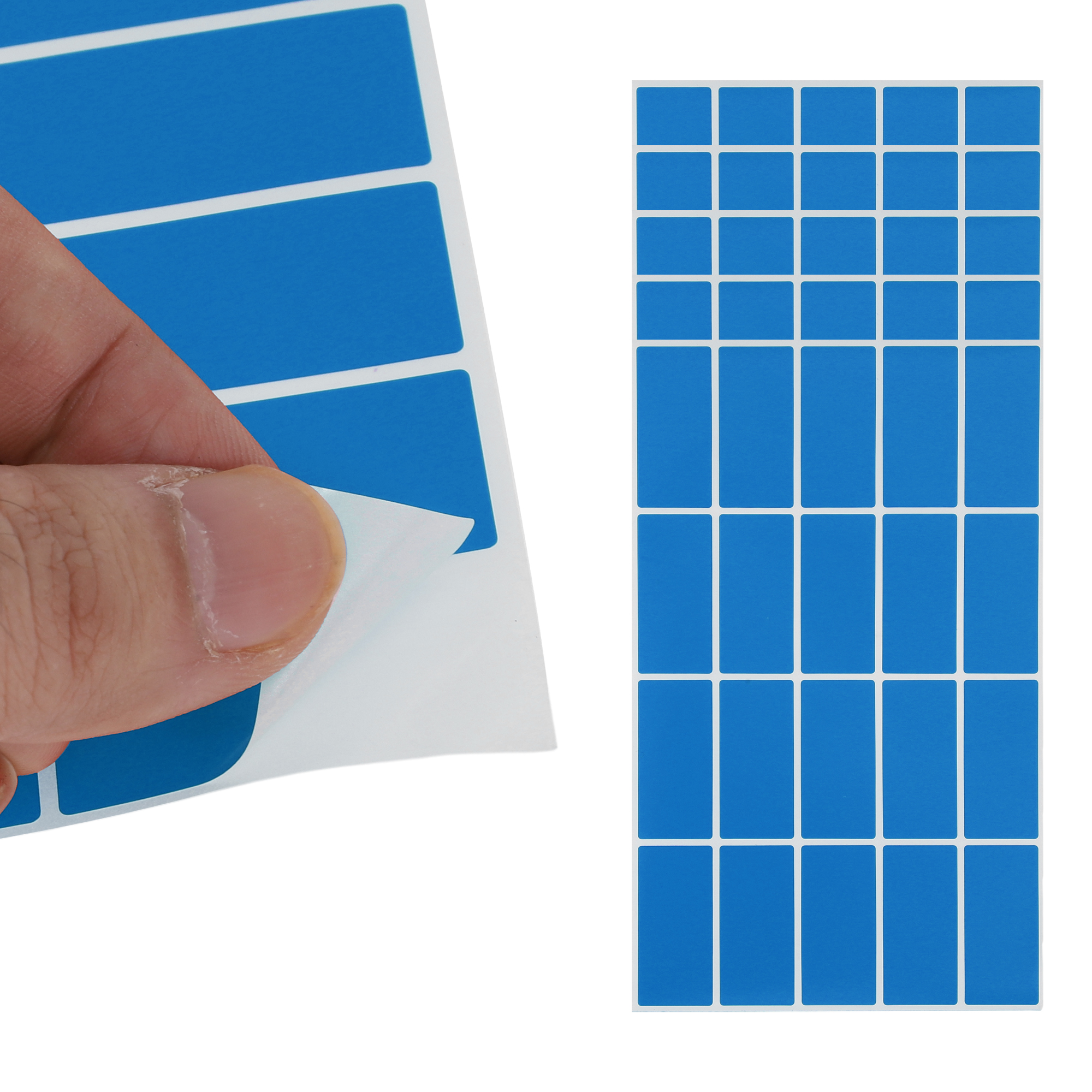 Unique Bargains Handwritable Rectangle Gift Stickers 1.57"x0.75" 20 Pcs Blue